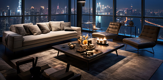 夜景の見える部屋